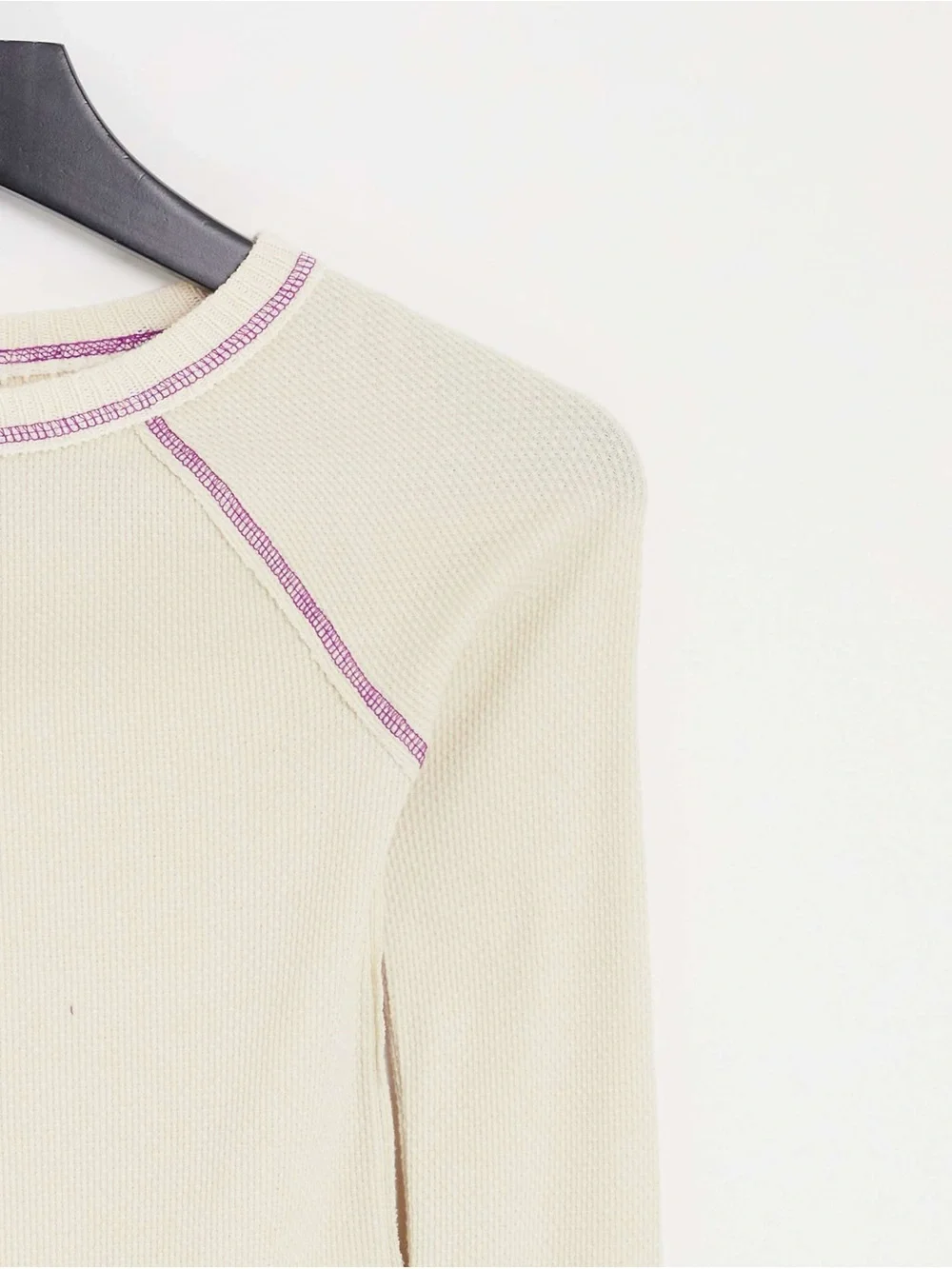 NWT Free People She’s Reversible Cuff Thermal Top Oat Cream Small